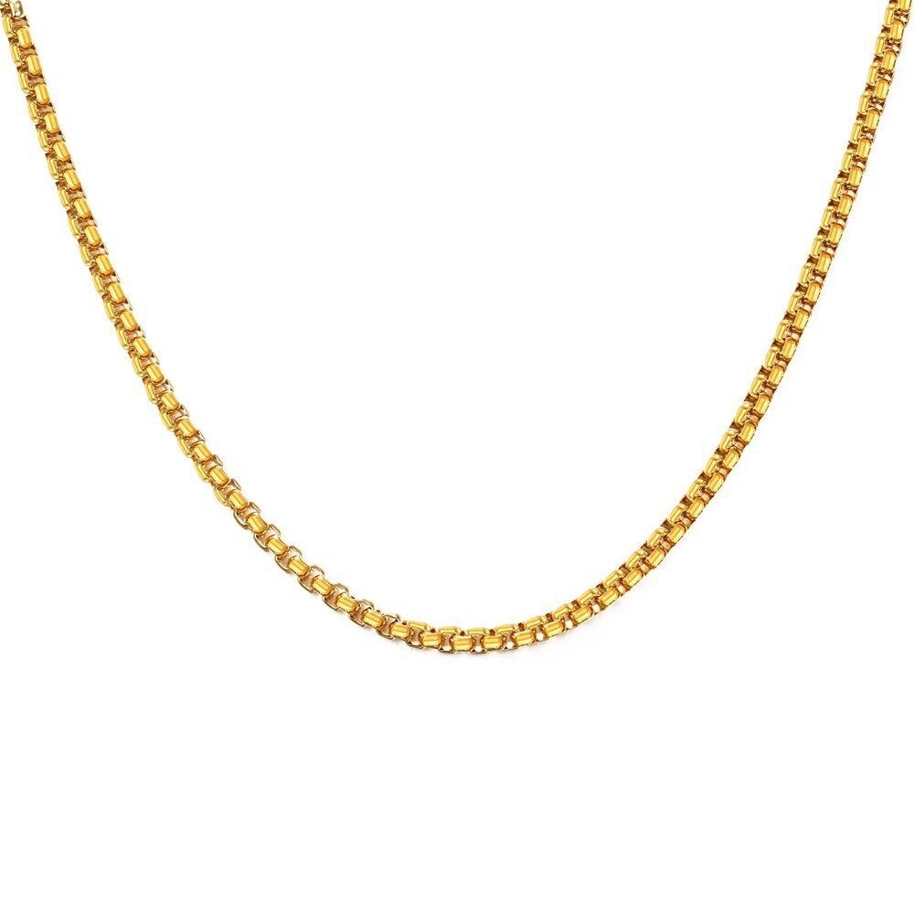 3Mm Men'S Stainless Steel Thick Golden Link Chain Necklace for Men 