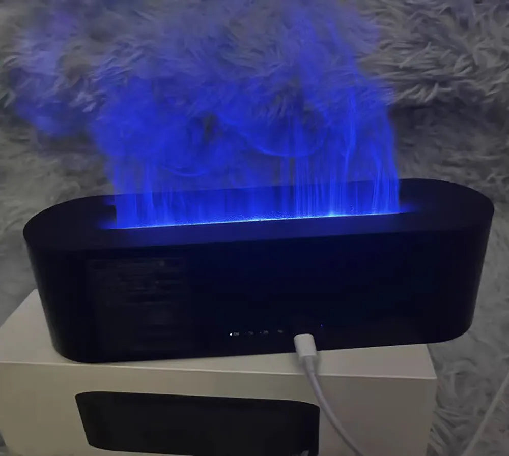 Aroma Diffuser with LED and 7-Color Flame Humidifier