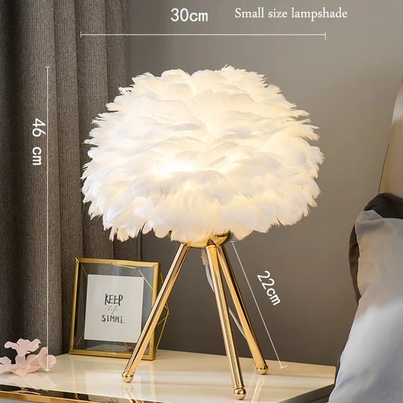 Modern Goose Feather Table Lamp for Romantic Décor