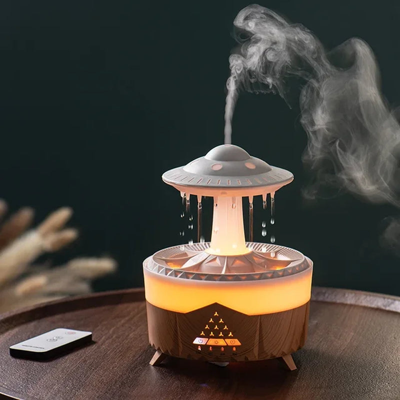 UFO Rain Cloud Humidifier Water Drip, Essential Oil Diffuser, 230Ml Cloud Humidifier Rain Drop, Mushroom Smart Air Humidifier