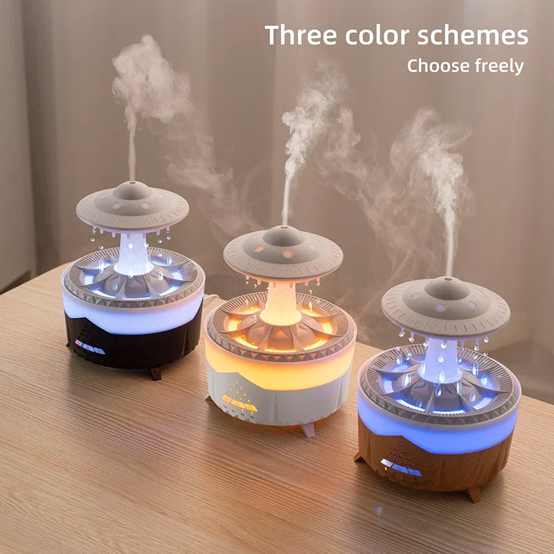 UFO Rain Cloud Humidifier Water Drip, Essential Oil Diffuser, 230Ml Cloud Humidifier Rain Drop, Mushroom Smart Air Humidifier