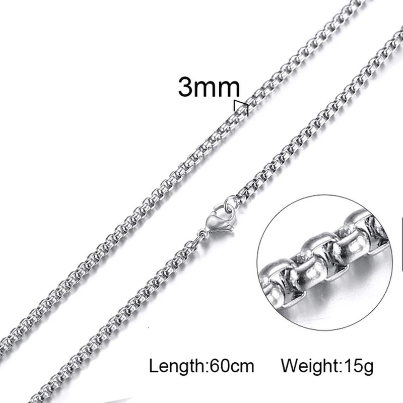 3Mm Men'S Stainless Steel Thick Golden Link Chain Necklace for Men 