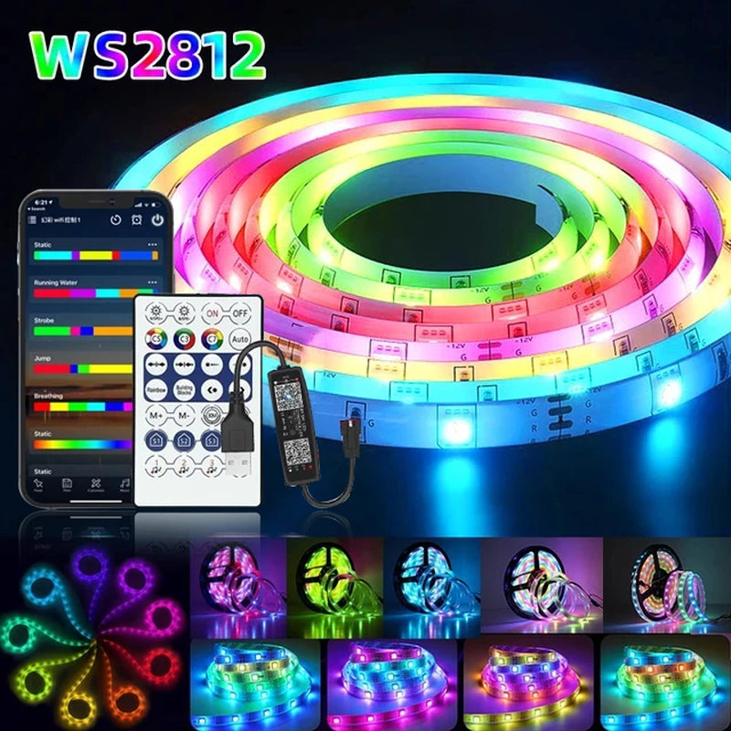 5050 RGB LED Strip Light Ws2812B USB Bluetooth Wifi 5V LED Lights Flexible Luces Led Ribbon RGB TV Backlight Diode Tape