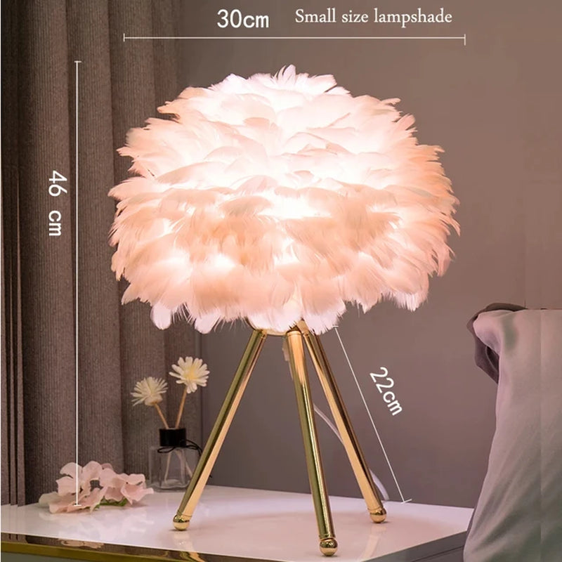 Modern Goose Feather Table Lamp for Romantic Décor