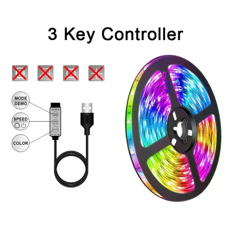 5050 RGB LED Strip Light Ws2812B USB Bluetooth Wifi 5V LED Lights Flexible Luces Led Ribbon RGB TV Backlight Diode Tape