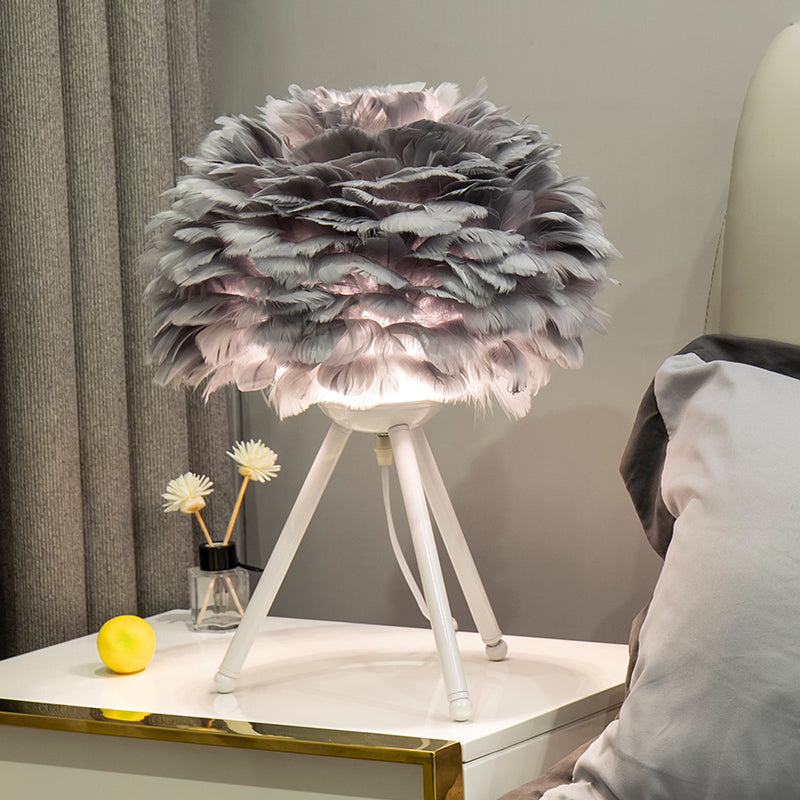 Modern Goose Feather Table Lamp for Romantic Décor